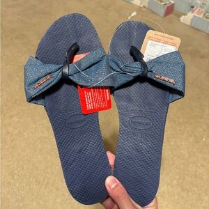 Size 11/12W - Havaianas You St. Tropez Women's Navy Blue Flip Flop Sandals